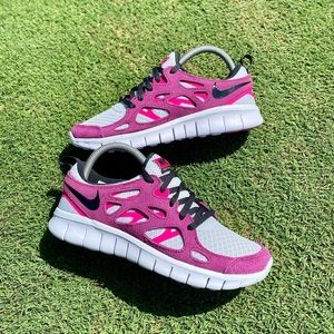 Nike Free Run 2 Running GS Pure Platinum Sangria